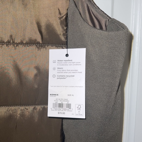 NWT Men’s FLX Active Quilted Vest - Picture 5 of 6